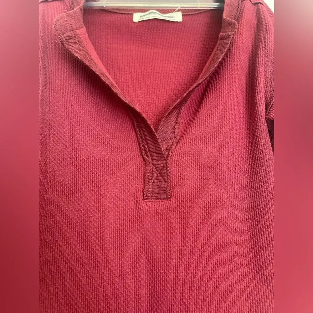 NWOT Free People Mikah Notch Neck waffle Top - Picture 14 of 14
